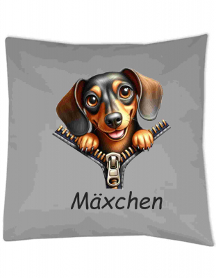 Kissen mit Dackel Motiv